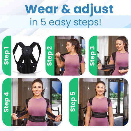 HSA FSA Back Brace Posture Corrector for Back and Shoulder Pain Relief